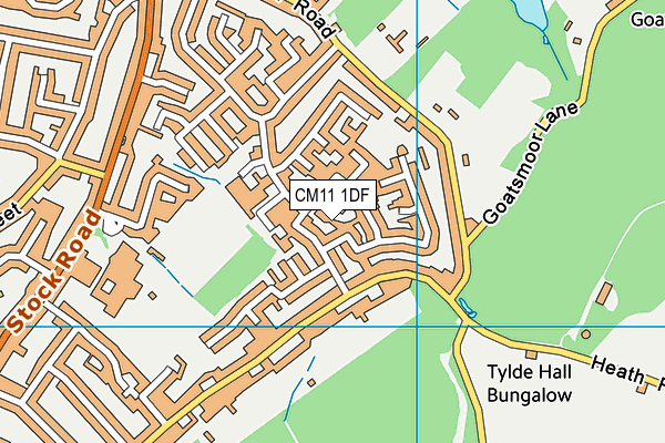 CM11 1DF map - OS VectorMap District (Ordnance Survey)