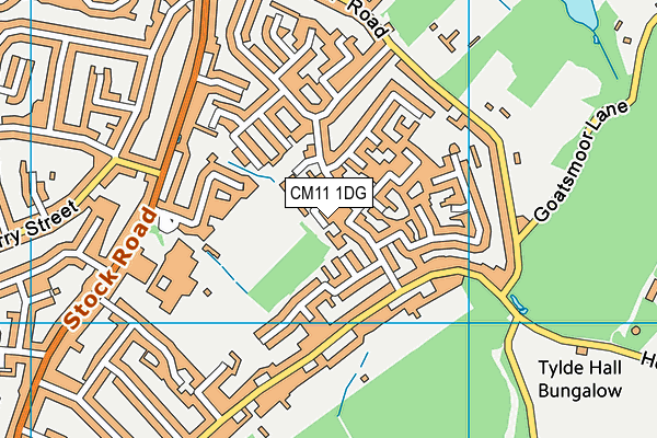 CM11 1DG map - OS VectorMap District (Ordnance Survey)