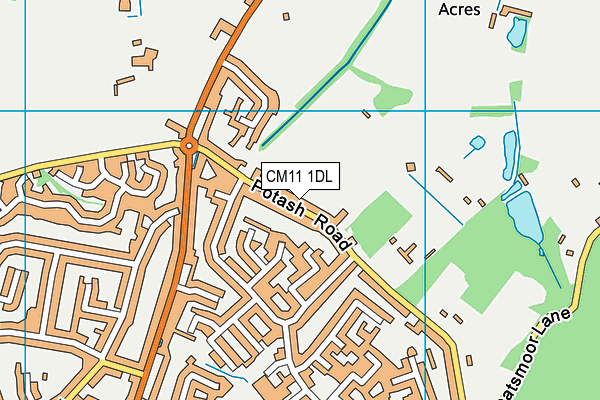 CM11 1DL map - OS VectorMap District (Ordnance Survey)