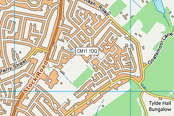 CM11 1DQ map - OS VectorMap District (Ordnance Survey)