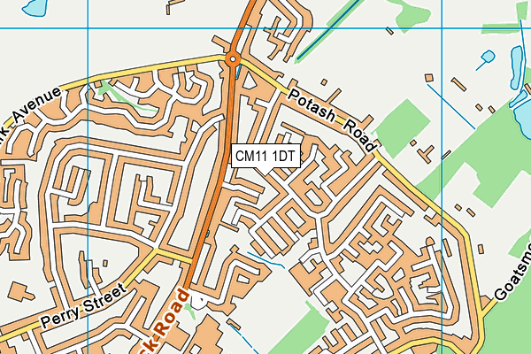 CM11 1DT map - OS VectorMap District (Ordnance Survey)