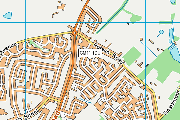 CM11 1DU map - OS VectorMap District (Ordnance Survey)