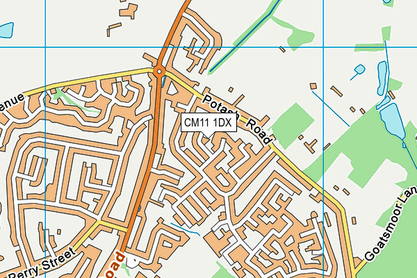 CM11 1DX map - OS VectorMap District (Ordnance Survey)