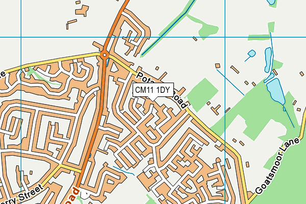 CM11 1DY map - OS VectorMap District (Ordnance Survey)