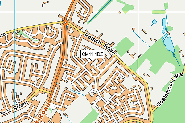 CM11 1DZ map - OS VectorMap District (Ordnance Survey)