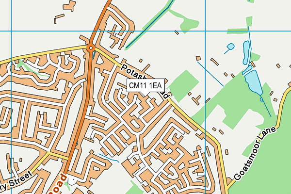 CM11 1EA map - OS VectorMap District (Ordnance Survey)
