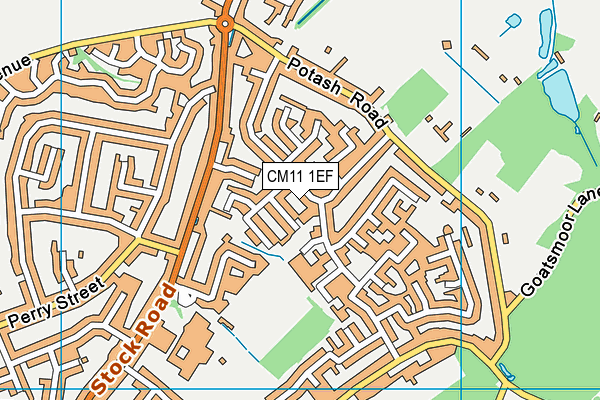 CM11 1EF map - OS VectorMap District (Ordnance Survey)