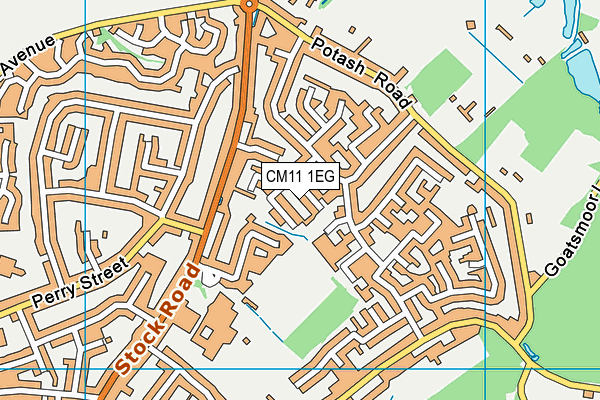 CM11 1EG map - OS VectorMap District (Ordnance Survey)