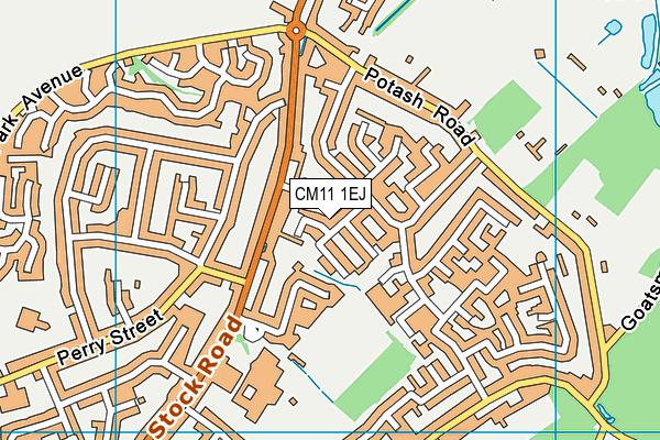 CM11 1EJ map - OS VectorMap District (Ordnance Survey)