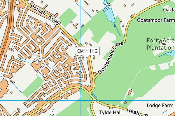 CM11 1HG map - OS VectorMap District (Ordnance Survey)