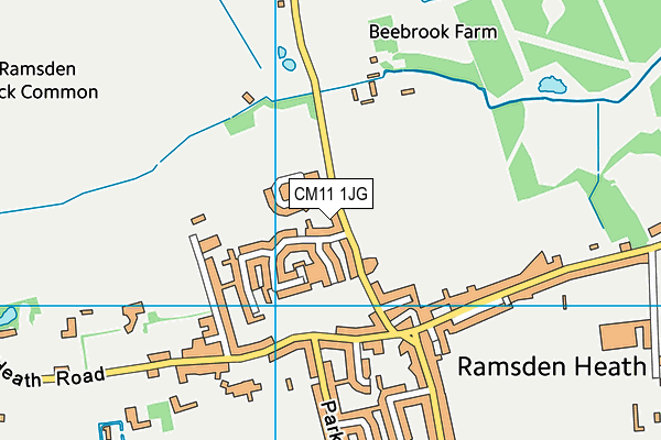 CM11 1JG map - OS VectorMap District (Ordnance Survey)