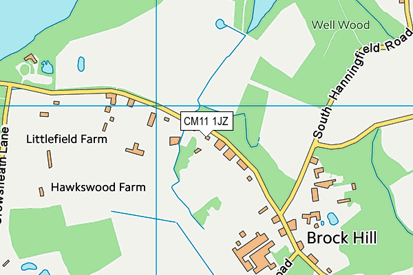 CM11 1JZ map - OS VectorMap District (Ordnance Survey)