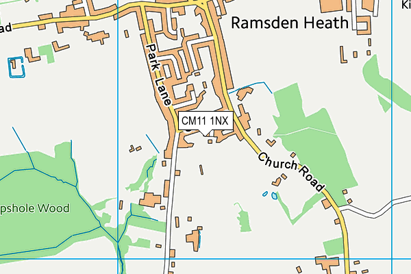 CM11 1NX map - OS VectorMap District (Ordnance Survey)