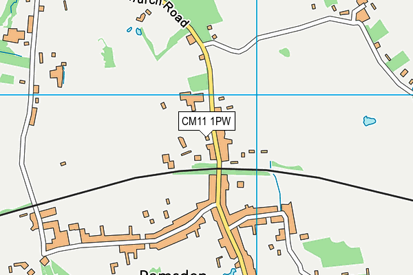 CM11 1PW map - OS VectorMap District (Ordnance Survey)