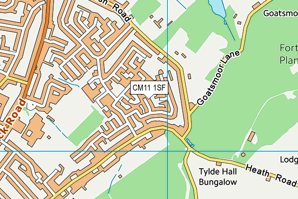 CM11 1SF map - OS VectorMap District (Ordnance Survey)
