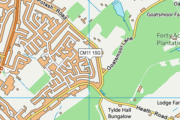 CM11 1SG map - OS VectorMap District (Ordnance Survey)