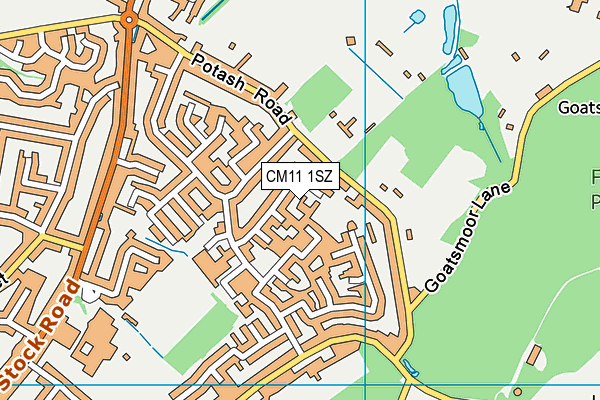 CM11 1SZ map - OS VectorMap District (Ordnance Survey)