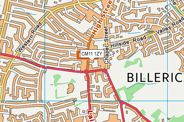 CM11 1ZY map - OS VectorMap District (Ordnance Survey)