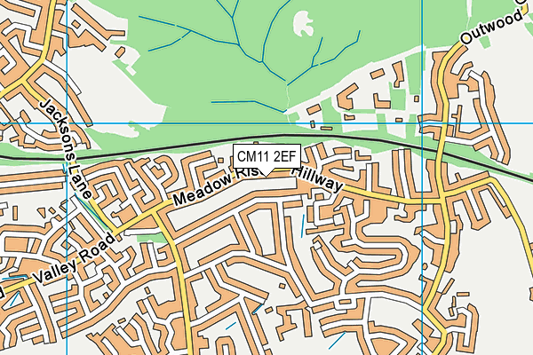 CM11 2EF map - OS VectorMap District (Ordnance Survey)