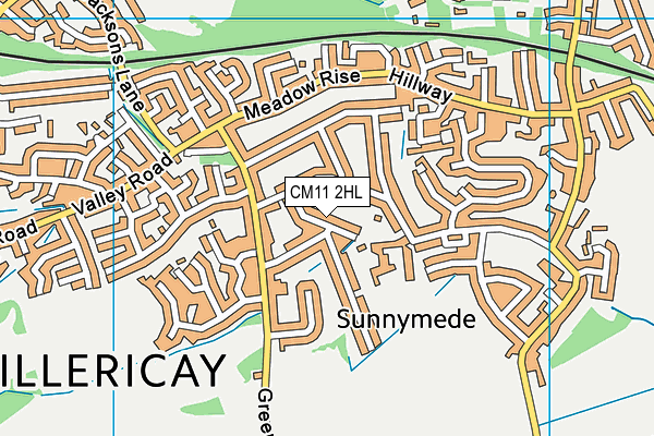 Sunnymede Junior School map (CM11 2HL) - OS VectorMap District (Ordnance Survey)