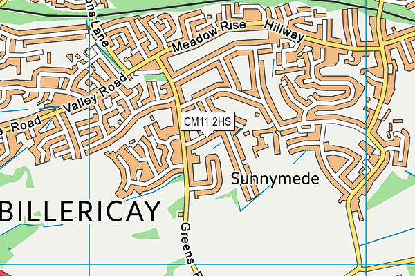 CM11 2HS map - OS VectorMap District (Ordnance Survey)