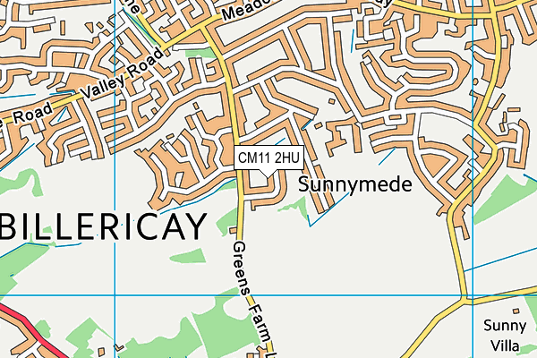 CM11 2HU map - OS VectorMap District (Ordnance Survey)