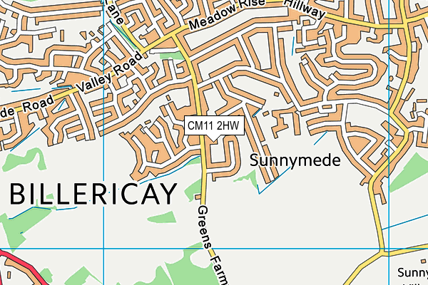 CM11 2HW map - OS VectorMap District (Ordnance Survey)