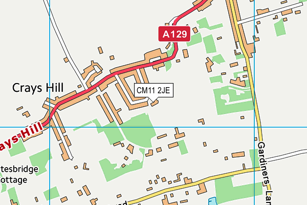 CM11 2JE map - OS VectorMap District (Ordnance Survey)