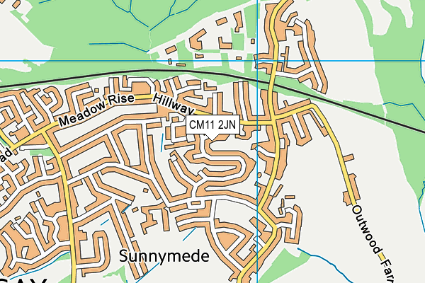 CM11 2JN map - OS VectorMap District (Ordnance Survey)