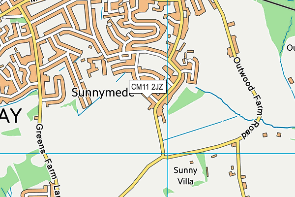 CM11 2JZ map - OS VectorMap District (Ordnance Survey)