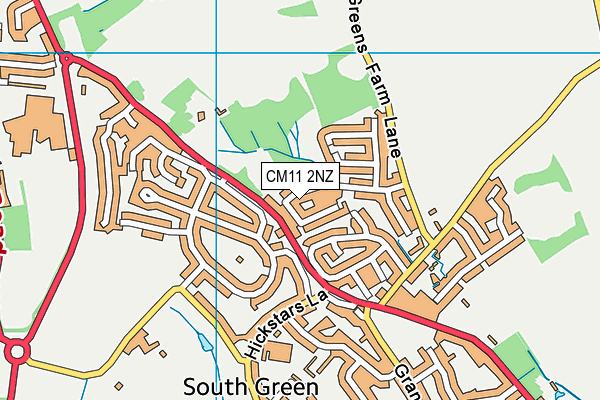 CM11 2NZ map - OS VectorMap District (Ordnance Survey)