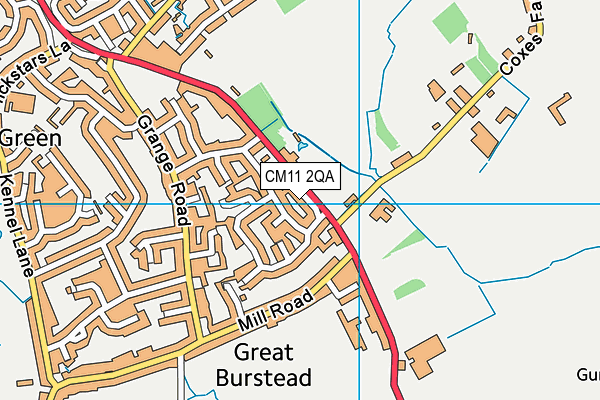 CM11 2QA map - OS VectorMap District (Ordnance Survey)