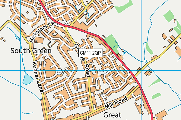 CM11 2QP map - OS VectorMap District (Ordnance Survey)