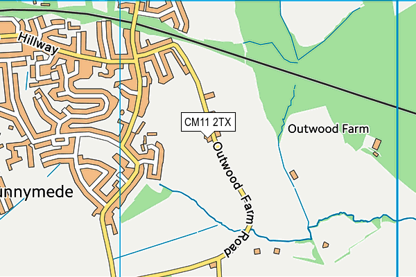 CM11 2TX map - OS VectorMap District (Ordnance Survey)