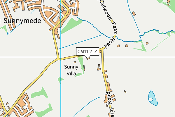 CM11 2TZ map - OS VectorMap District (Ordnance Survey)