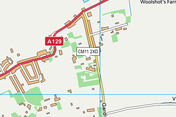 CM11 2XD map - OS VectorMap District (Ordnance Survey)