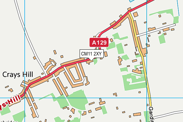 CM11 2XY map - OS VectorMap District (Ordnance Survey)
