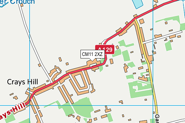 CM11 2XZ map - OS VectorMap District (Ordnance Survey)