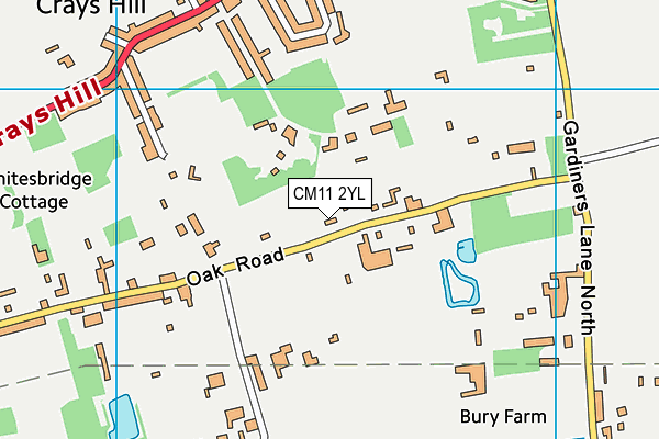 CM11 2YL map - OS VectorMap District (Ordnance Survey)
