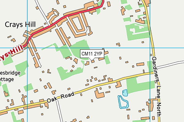 CM11 2YP map - OS VectorMap District (Ordnance Survey)