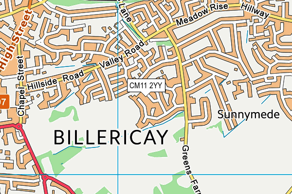 CM11 2YY map - OS VectorMap District (Ordnance Survey)