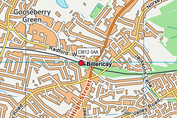 CM12 0AA map - OS VectorMap District (Ordnance Survey)