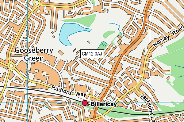 CM12 0AJ map - OS VectorMap District (Ordnance Survey)