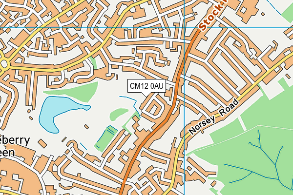 CM12 0AU map - OS VectorMap District (Ordnance Survey)