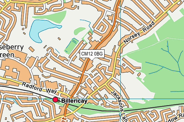 CM12 0BG map - OS VectorMap District (Ordnance Survey)