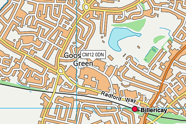 CM12 0DN map - OS VectorMap District (Ordnance Survey)