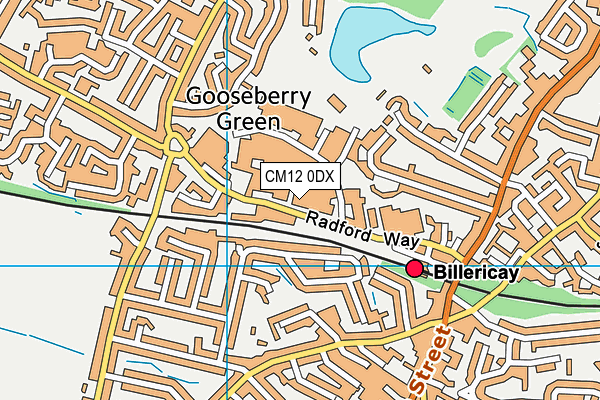 Puregym (Billericay) map (CM12 0DX) - OS VectorMap District (Ordnance Survey)