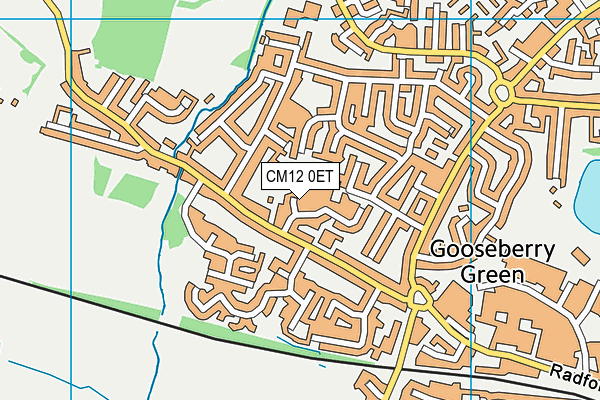 CM12 0ET map - OS VectorMap District (Ordnance Survey)