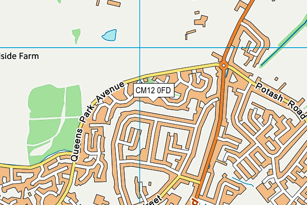 CM12 0FD map - OS VectorMap District (Ordnance Survey)