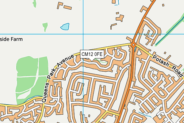 CM12 0FE map - OS VectorMap District (Ordnance Survey)